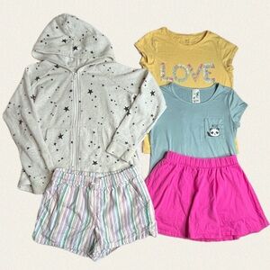 Girls Hoodie, Short Sleeve T-Shirts, Shorts, & Skort Bundle Youth XL (12-16)